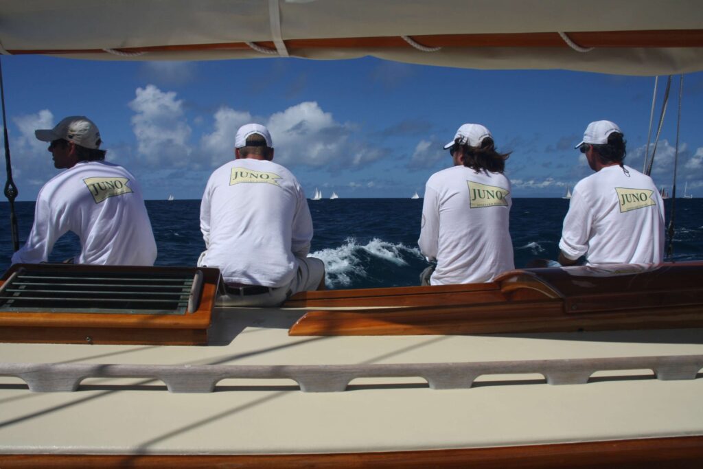 Superyacht crew racing in Antigua Classics
